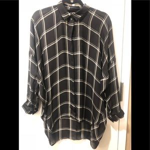 Aritzia Babaton Silk Plaid Blouse